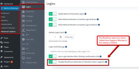 Disable Wordpress Admin Bar For Members When Logged In Setting