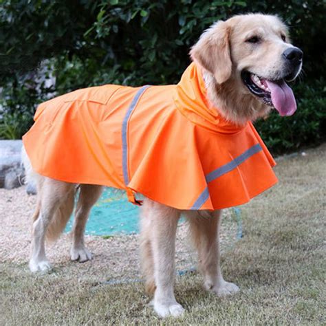 Dog Rain Coat Pet Jacket Puppy Outdoor Clothes Waterproof Coat Hooded ...