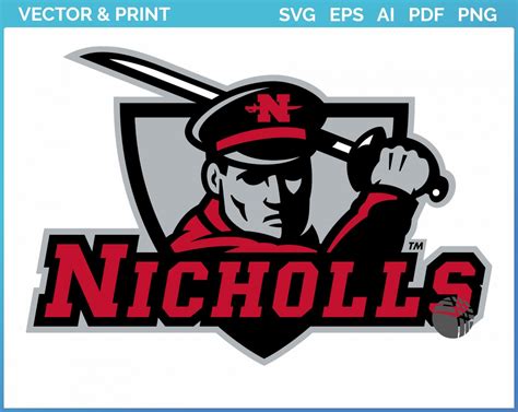 Nicholls State Colonels Alternate Logo 2009 College Sports Vector