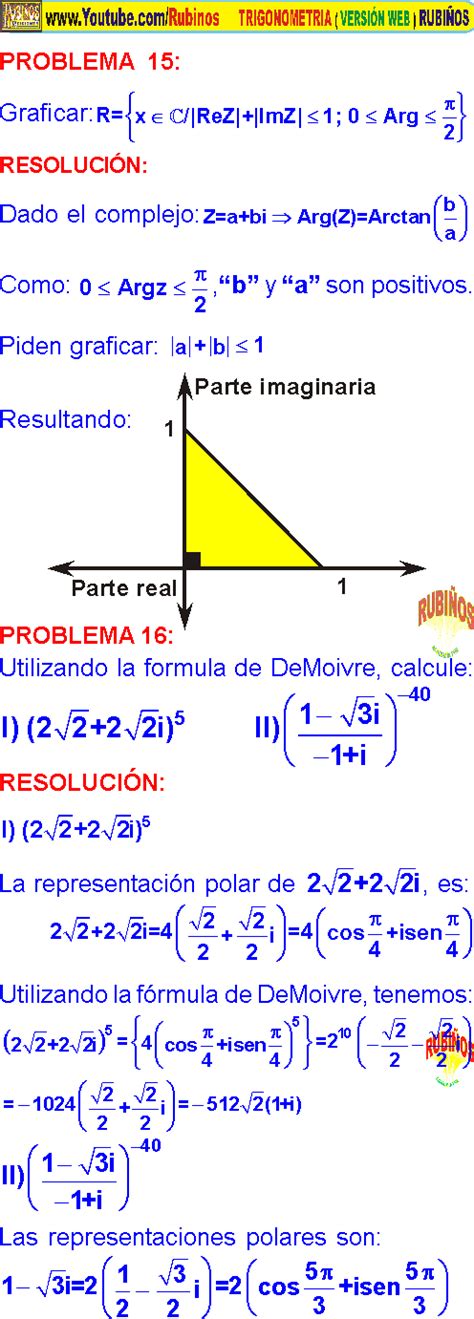 NUMEROS COMPLEJOS EN TRIGONOMETRIA PROBLEMAS RESUELTOS