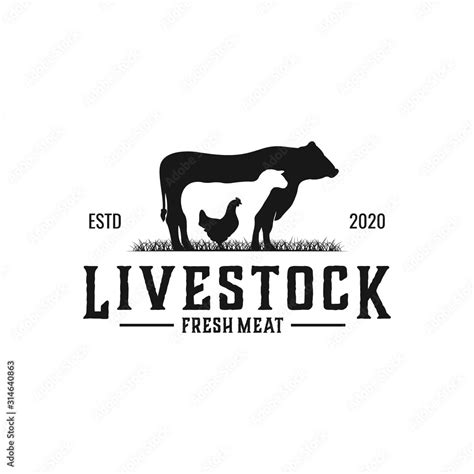 vintage livestock logo design, vector concept illustration Stock Vector ...