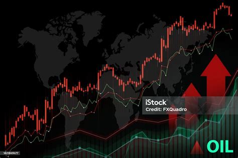 Global Oil Market Trends With World Map Background Stock Photo ...