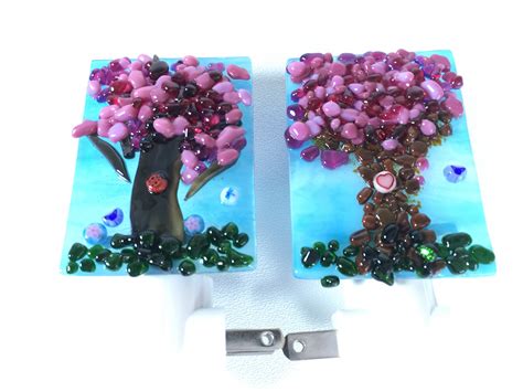 Fused Glass Cherry Blossom Tree Night Lights Elegant Fused Glass By Karen