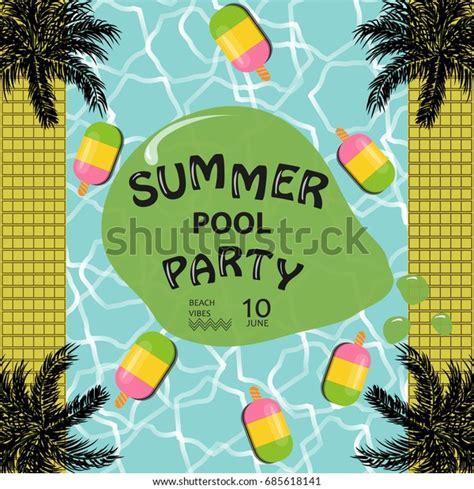 Summer Pool Party Poster Templatepool Party Stock Vector Royalty Free