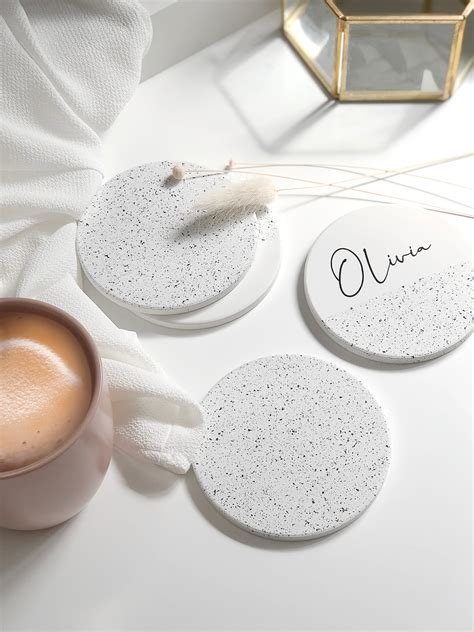 Personalised Coaster With Granite Effect Matte Ceramic Etsy UK