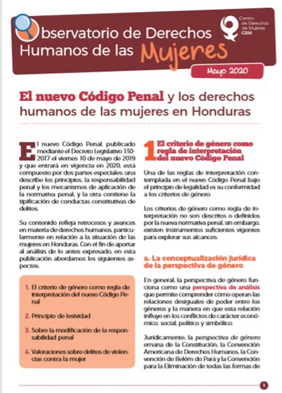 El Nuevo Código Penal Y Los Derechos Humanos De Las Mujeres Centro De