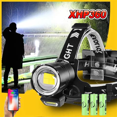 Super XHP360 LED Powerful Headlamp Headlights 18650 Powerful Head