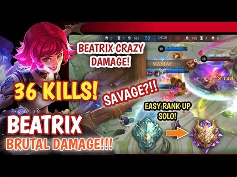 Beatrix Brutal Damage Kills Insane Mlbb Marksman Captain