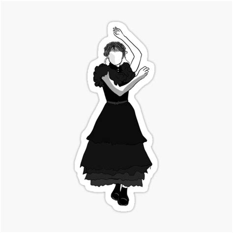 "Wednesday Addams dance " Sticker for Sale by Robin-m-willems | Redbubble