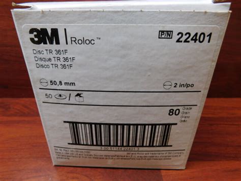 YLW 3M Roloc 50mm Abrasive Discs 80grain Model 22401 1 Box 50 For