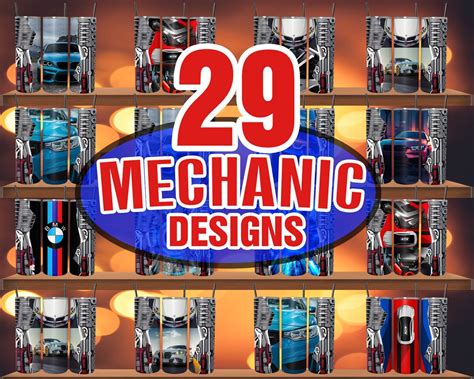 Mechanic Oz Skinny Tumbler Wrap Cars Tumbler Png Mechanic Design