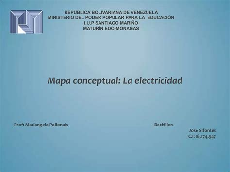 Mapa Conceptual De La Electricidad PPT