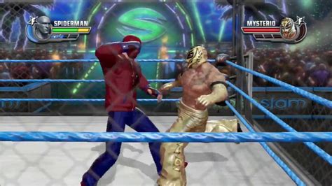 WWE All Stars Spiderman Vs Rey Mysterio Cage Match HD YouTube