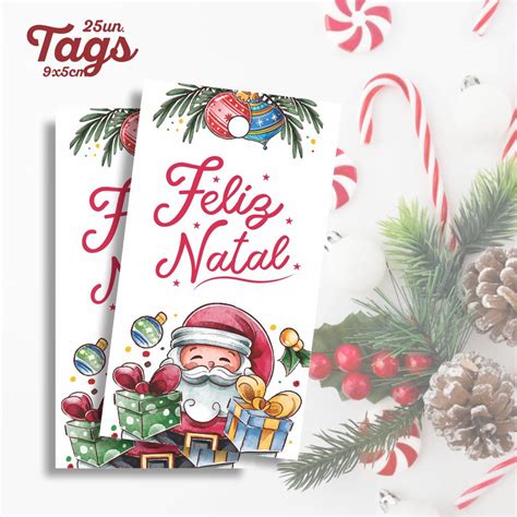 25 Tags De Natal Branca Tag Para Encomenda Etiqueta De Natal Mimi