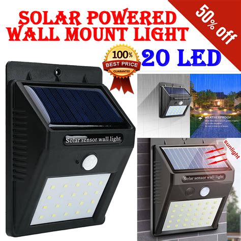 Imported 20 Led Solar Powered Led Wall Light Pir Motion Sensors Cds