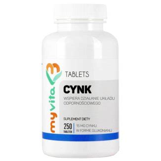 MyVita Cynk 15 Mg Glukonian Cynku 250 Tabletek Cena Gemini