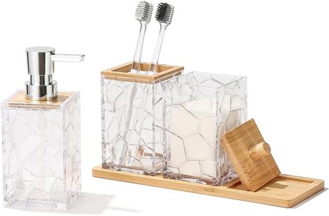 Acrylic Clear Bathroom Accessories Set 4 Piece Set