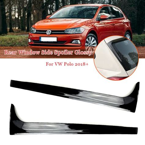 A Pair Gloss Black Rear Window Side Spoilers Glossy Canard Canards