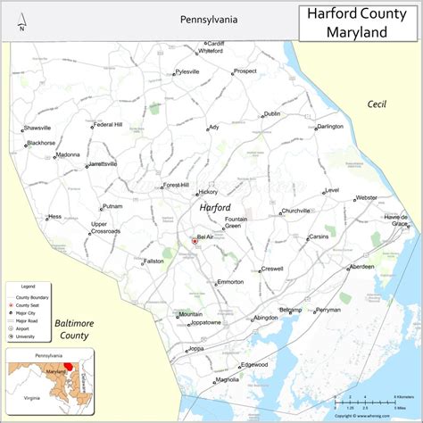 Map of Harford County, Maryland - Thong Thai Real