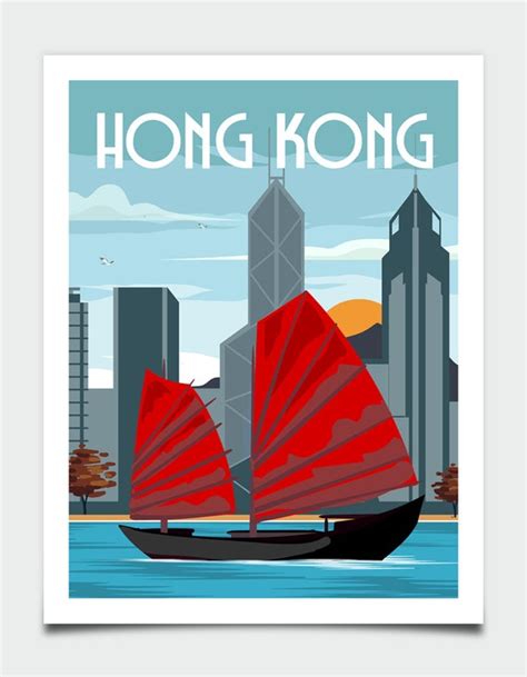 Hong Kong Travel Poster Background Material Wallpaper Image, 49% OFF