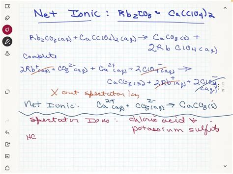 Solved Write The Net Ionic Equation For The Reaction Of Aqueous