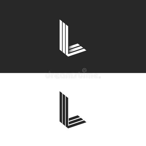 Monogram L Logo Hipster Letter Isometric Shape Lll Emblem 3d Parallel