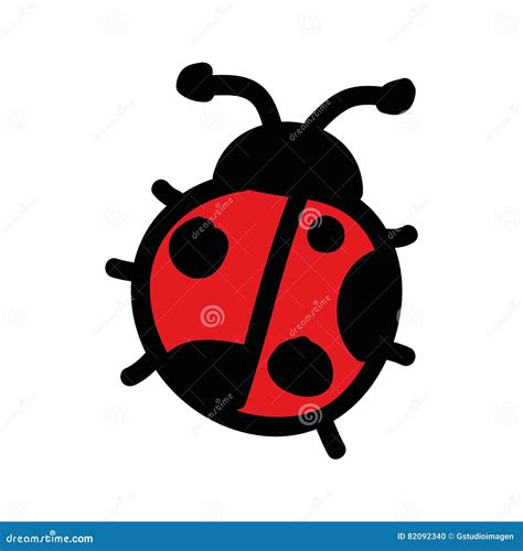 Ladybug Drawing On Black Background Royalty-Free Stock Image ...