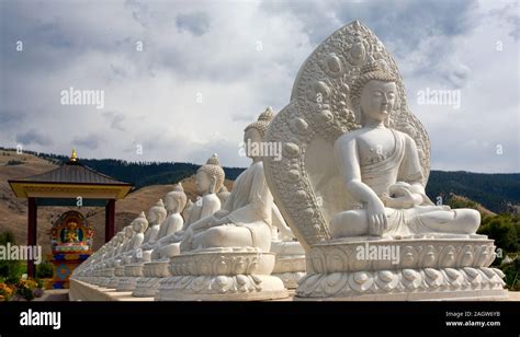 Views Of The Garden Of One Thousand Buddhas In Western Montana Stock