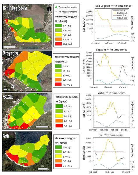 Radon Survey And Time Series Results Left Map Panels Show Rn