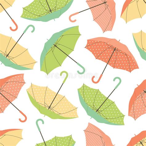 Colorful Umbrellas Seamless Pattern Stock Vector Illustration Of