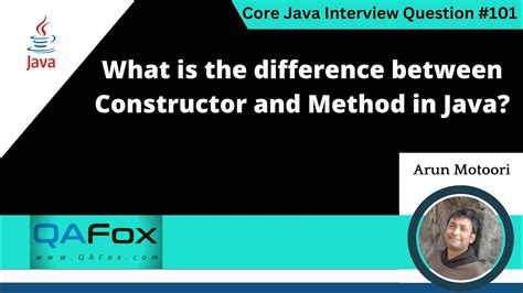 What Is The Difference Between Constructor And Method In Java Core