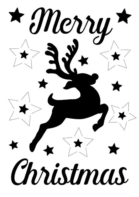 Merry Christmas Reindeer With Stars And The Words Merry Christmas In