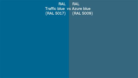 Ral Traffic Blue Vs Azure Blue Side By Side Comparison