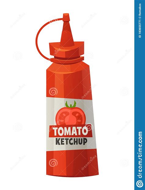 Garrafa De Ketchup Isolada Em Molho De Tomate De Fundo Branco