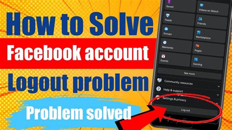 How To Solve Facebook Account Logout Problem Facebook Account Logout