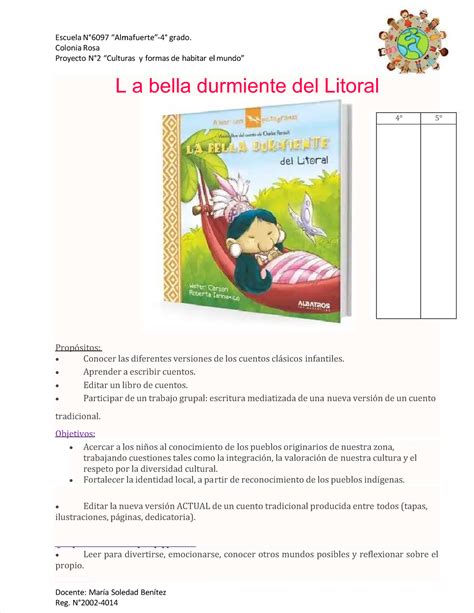 L A Bella Durmiente Del Litoral 4 Compress Escuela N6097Escuela N