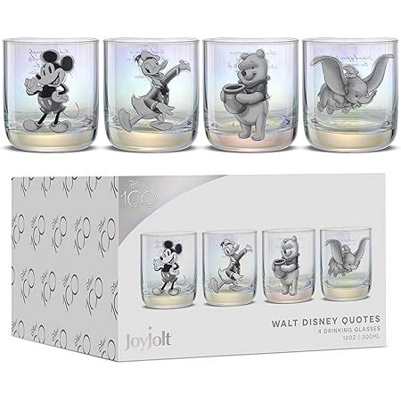 Amazon Joyjolt Disney Glassware Sets Disney Walts Quotes