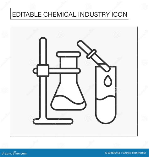 Lab Apparatus Line Icons Collection Pipette Burette Erlenmeyer