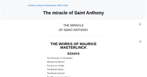 The Miracle Of Saint Anthony