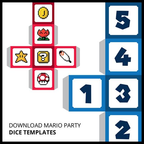 Roll up! Free Mario Party Dice Template - TeeChu