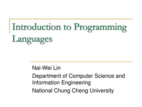 Ppt Introduction To Programming Languages Powerpoint Presentation