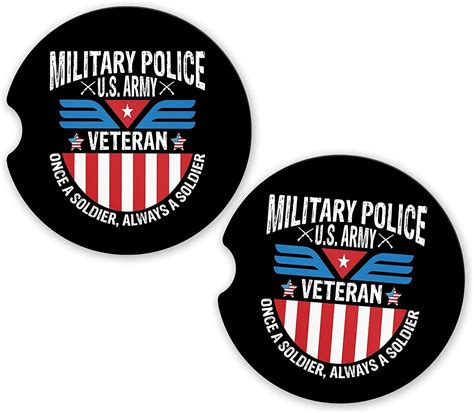 Us Army Military Veteran Military Police Set Of Coasters Car Cup