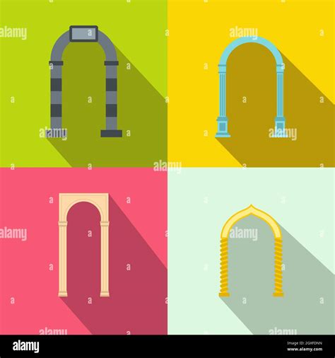 Arch Banner Set In Flat Style For Any Design Stock Photo Alamy