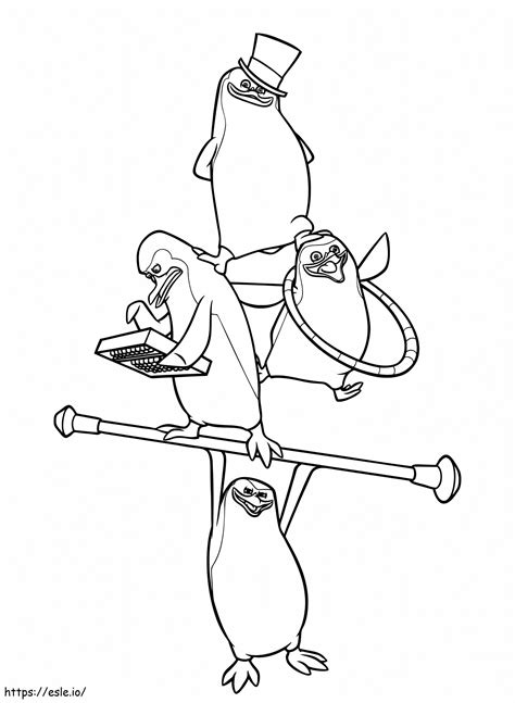 Pingwiny Z Madagaskaru Do Pokolorowania Kolorowanka