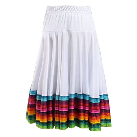 Nyeemya Women Long Full Circle Folklorico Dance Skirts Spanish Bull