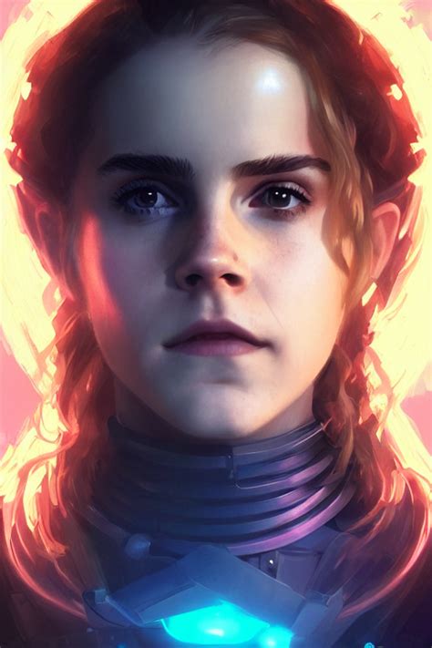 Krea Ai Portrait Of Cyborg Emma Watson As Hermione Granger