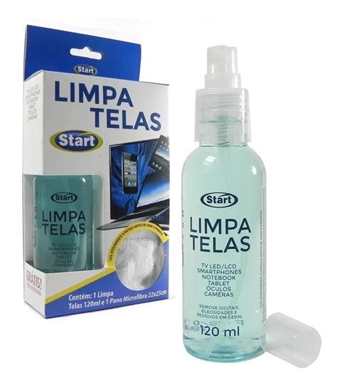 Limpa Telas Start 120ml Pano Microfibra Produto Eficiente