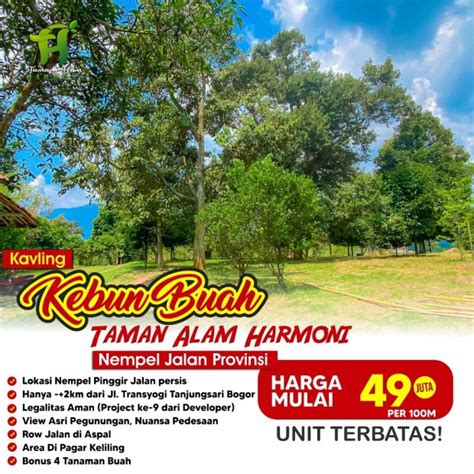 Investasi Kavling Kebun Buah Lokasi Kawasan Wisata Puncak Bogor