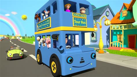 Blue Wheels On The Bus | Kindergarten Nursery Rhyme Color Song ...