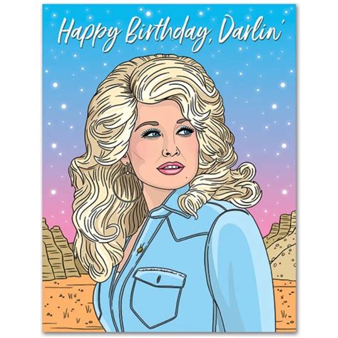 Dolly Parton Happy Birthday Darlin Card Canada Retrofestive Ca